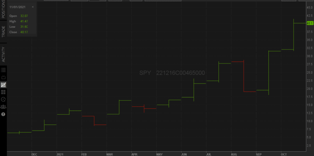 SPY LEAP Option One Year Chart