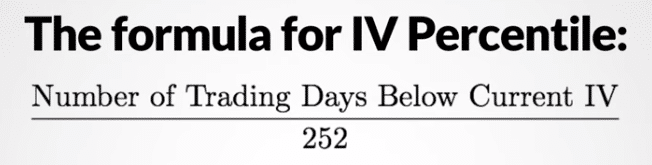 IV Percentile Formula