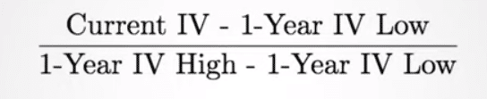 IV Rank Formula