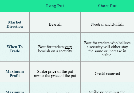 long vs short puts