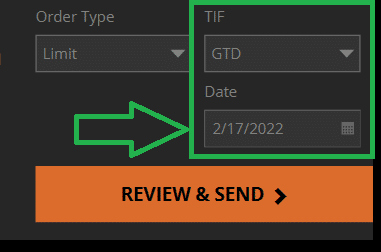 GTD order TIF type