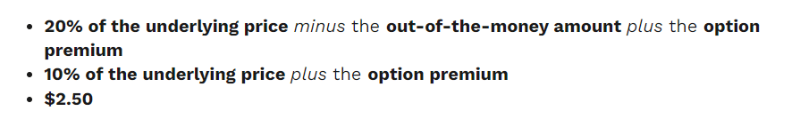 short call margin requirement