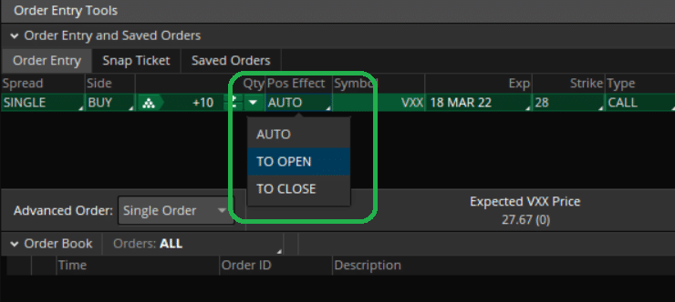 Buy to Open (BTO) Call option